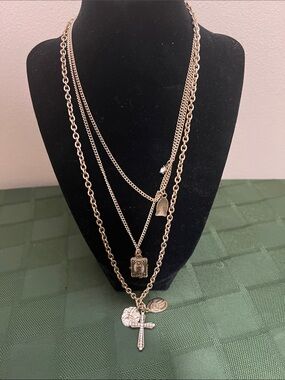 Layered Gold-Tone Cross & Charm Necklace - Women Jewelry